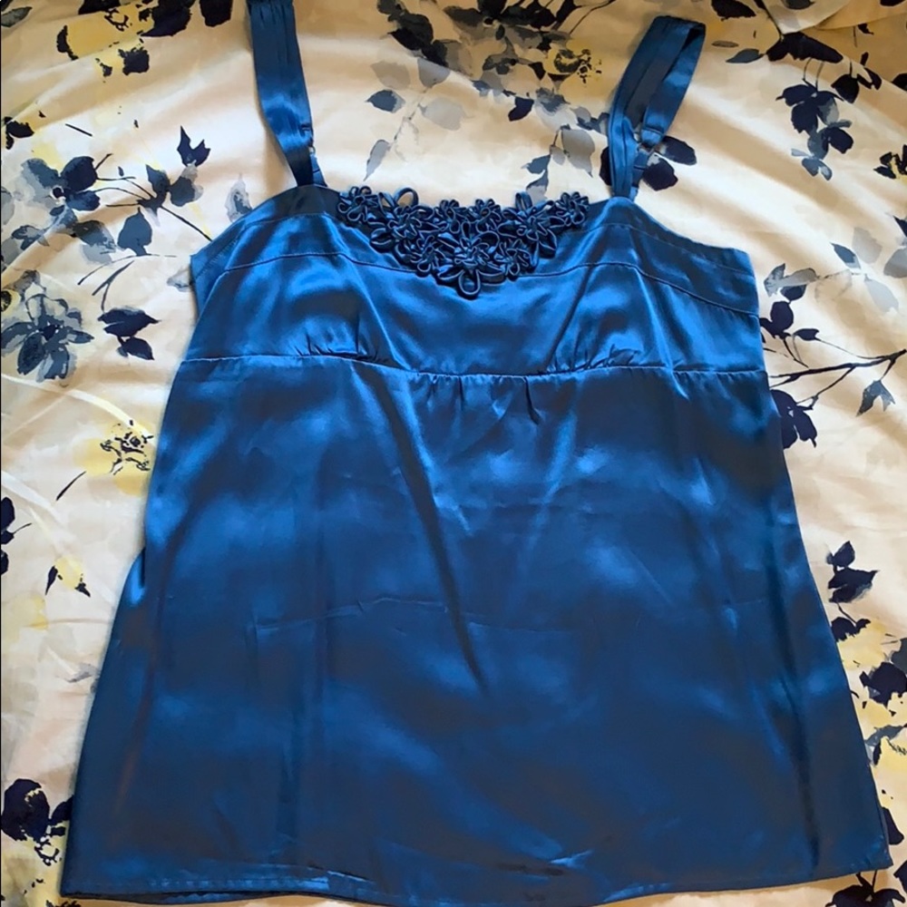 Silk blue tank top